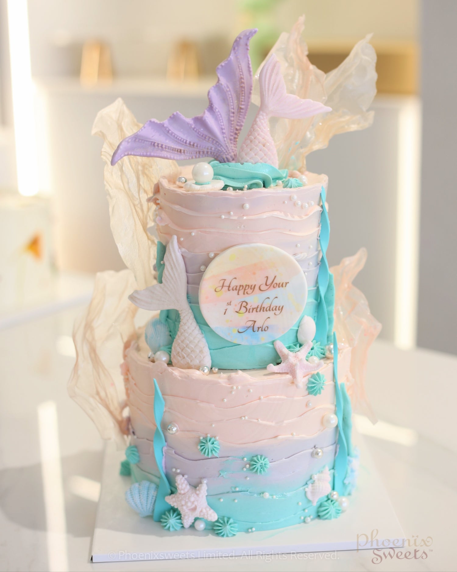 牛油忌廉蛋糕 - Mermaid Cake (2層版)