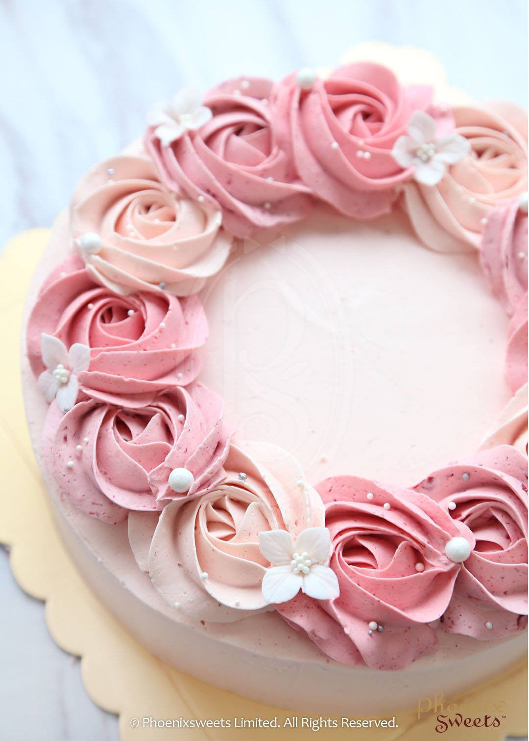 8" Lychee Rose Swirl Birthday Cake for Kid's Birthday and Baby Shower 立體 生日蛋糕 3D Cake