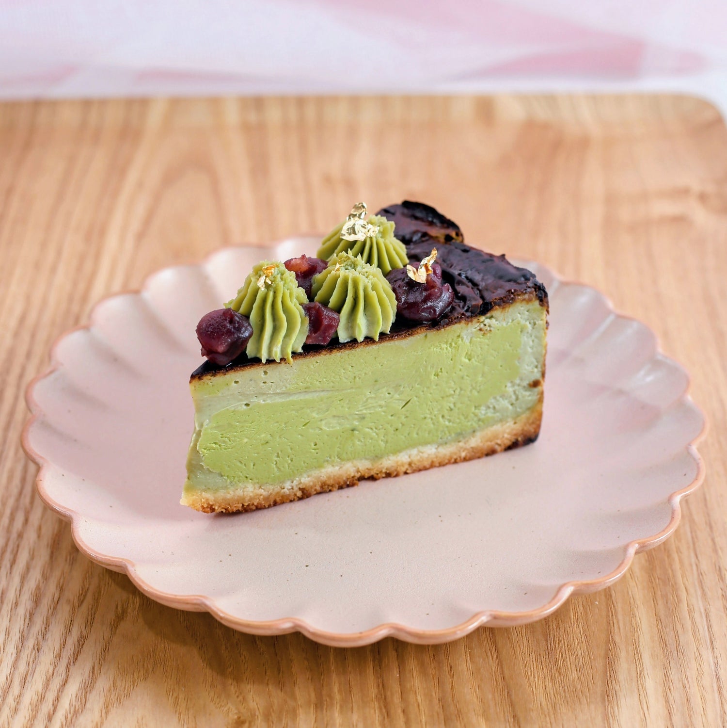 Basque Burnt Cheese Cake - Matcha Red Bean