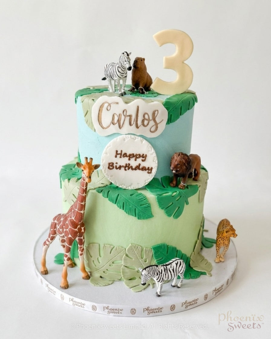 Butter Cream Cake - Safari Animals (2 Tiers)
