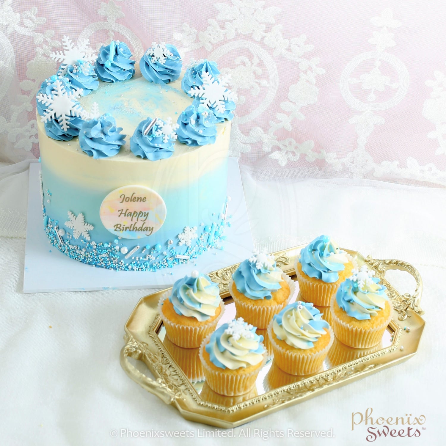 Themed Party Combo - Frozen Cake and Cupcake Tower