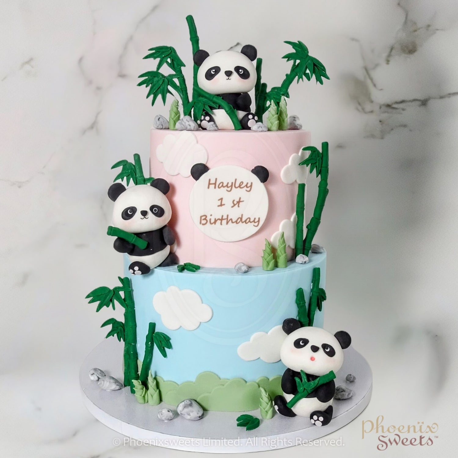 Fondant Cake - Panda Party (2 tiers)