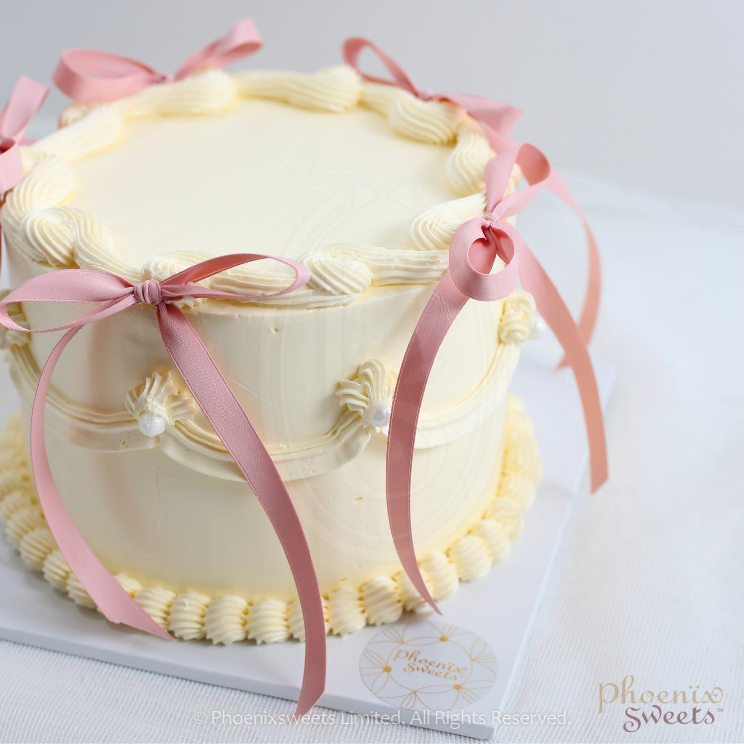 Butter Cream Cake - Vintage Ribbon Cake