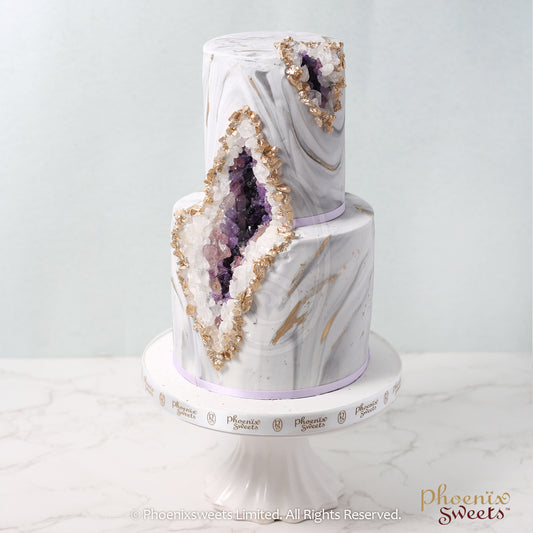 翻糖蛋糕 - Amethyst (紫水晶) 蛋糕(2層版)