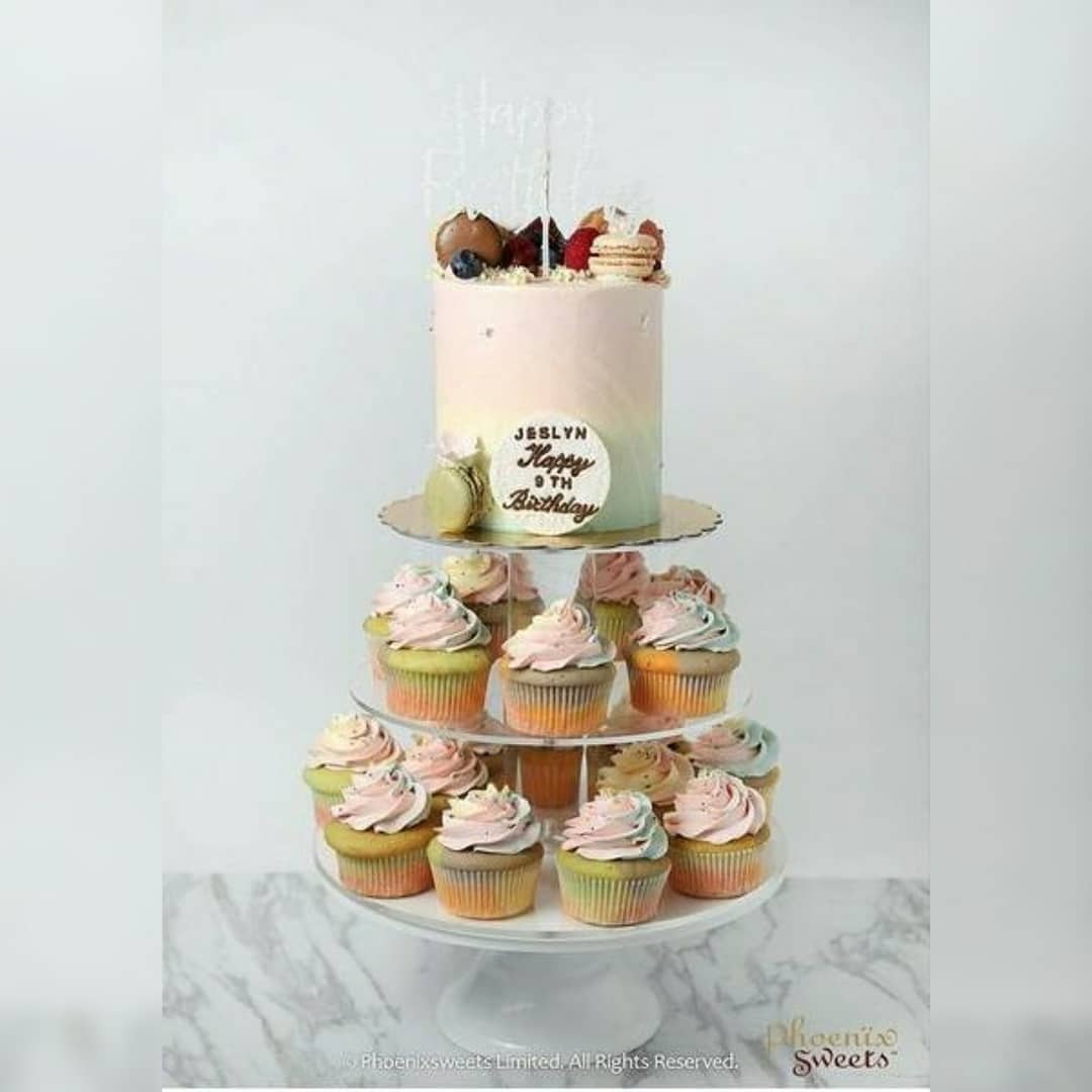 Cupcake Cake for Kid's Birthday and Baby Shower 立體 生日蛋糕 3D Cake 