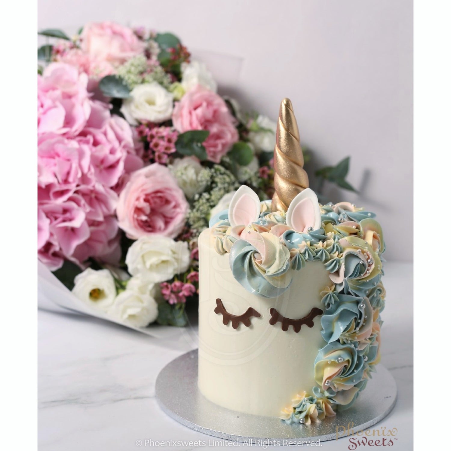 [h.f.flora x Phoenix Sweets] Bouquet & Cake Combo $2380 set