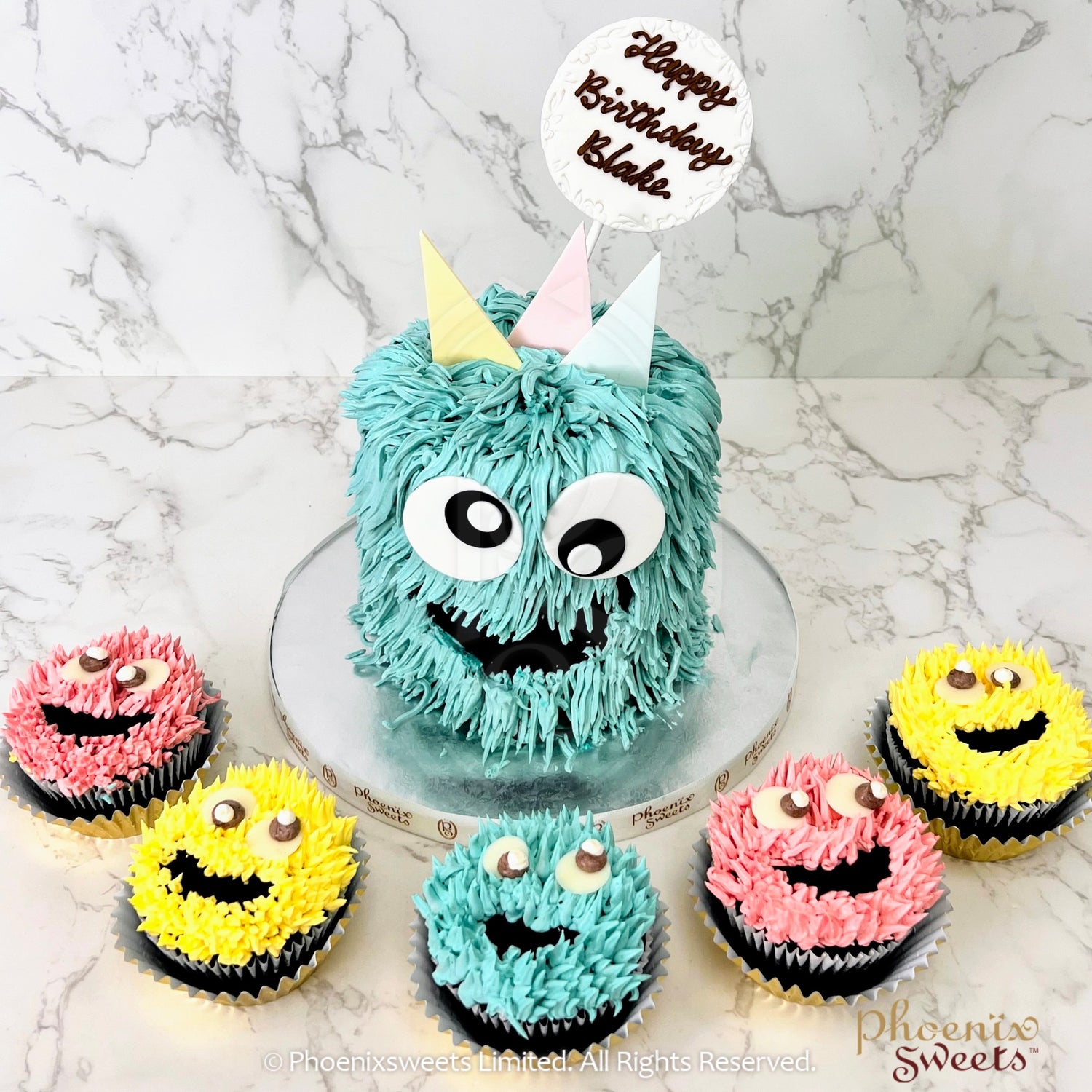 Themed Party Combo - Happy Monster Cake and Cupcake Tower