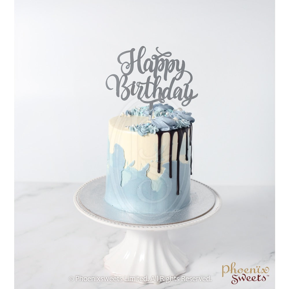 Sky Blue Birthday Butterfly Cake | bakehoney.com