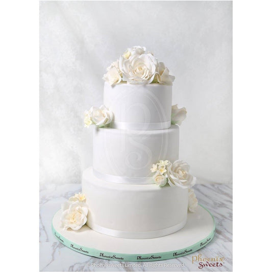 翻糖蛋糕 - ​White Roses Cake