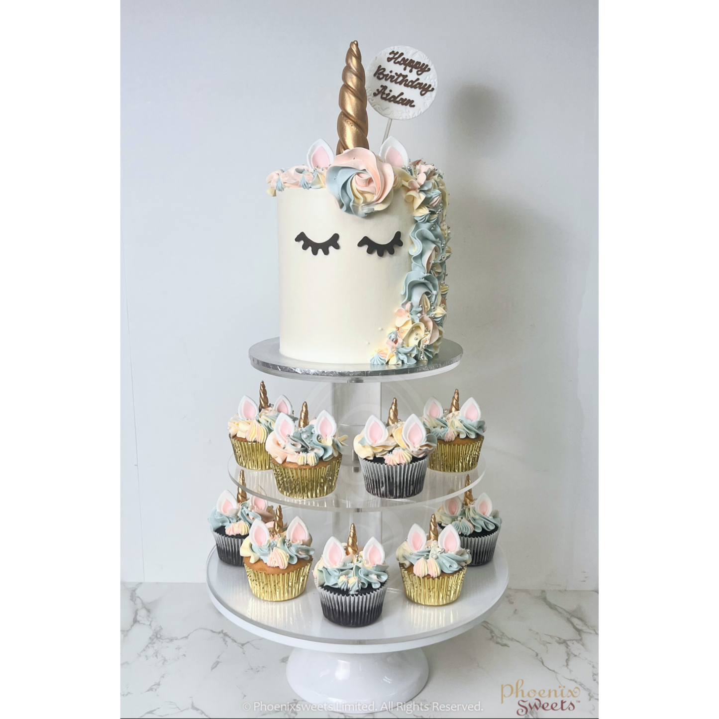 Themed Party Combo - Classic Unicorn Cake and Cupcake Tower